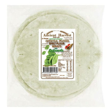 Ancient Harvest Organic Quinoa Spelt Flour Spinach Wraps 220g